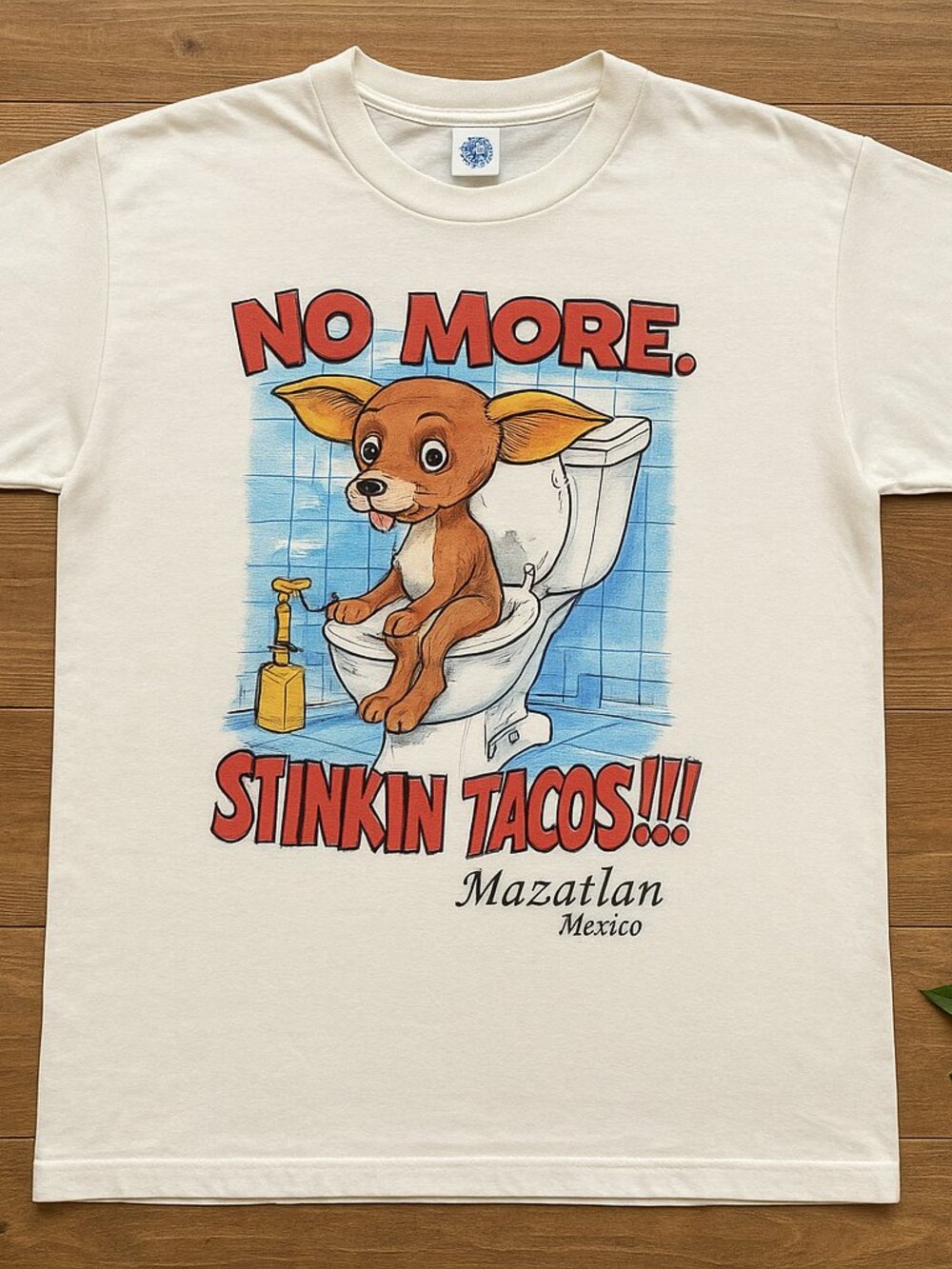 Vintage No More Stinkin Tacos Graphic T-Shirt Mazatlan Mexico Funny Taco Tee